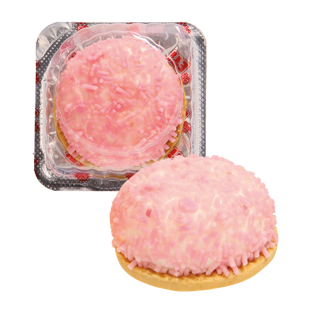 "Eti Puf capsuni" Печенье с маршмеллоу (44,5%) и посыпкой со вкусом клубники (23,5%).