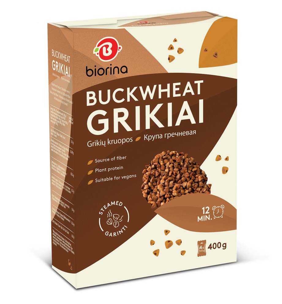 "Biorina" Boekweit gestoomd in kookzakjes 400 g
