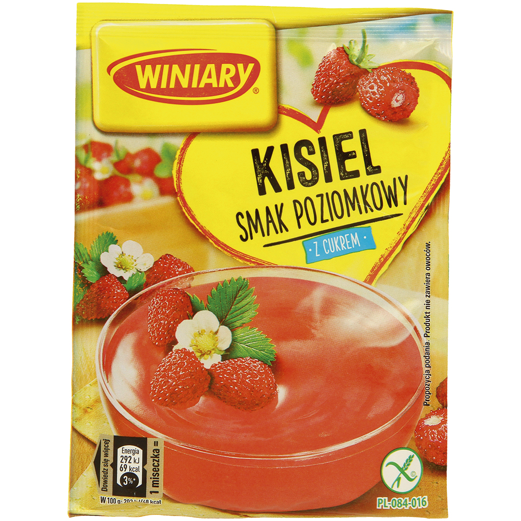 Порошок для киселя со вкусом земляники, с сахаром и витамином С