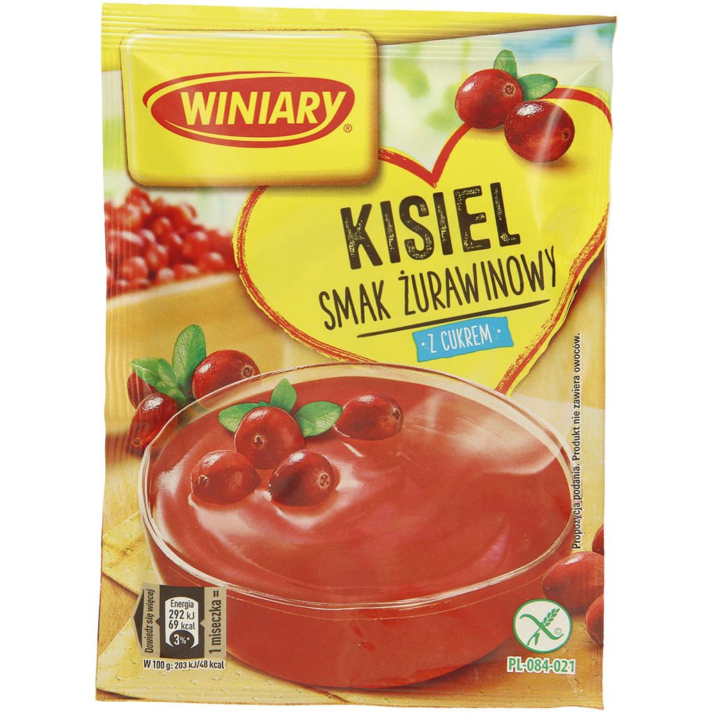 Poeder voor gelei dessert met cranberry smaak, suiker en vitamine C "Kisiel met cranberry smaak"