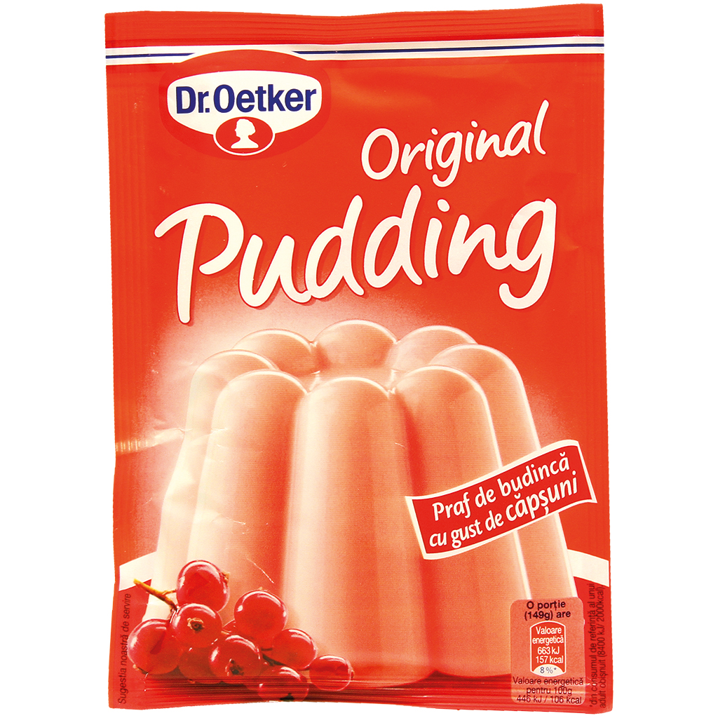Puddingpoeder met aardbeiensmaak