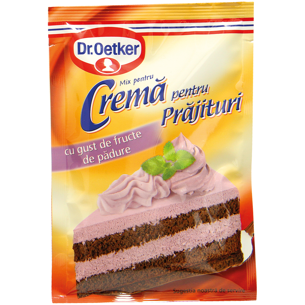 Poeder voor taartcrème met bessensmaak