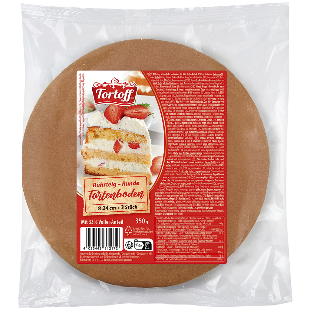 "TORTOFF" Beslag - Ronde taartbodem, diameter 24 cm, 3 stuks