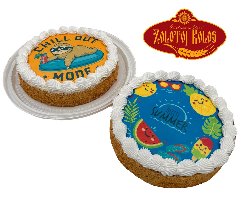 Sponscake met seizoensgebonden meringueversiering