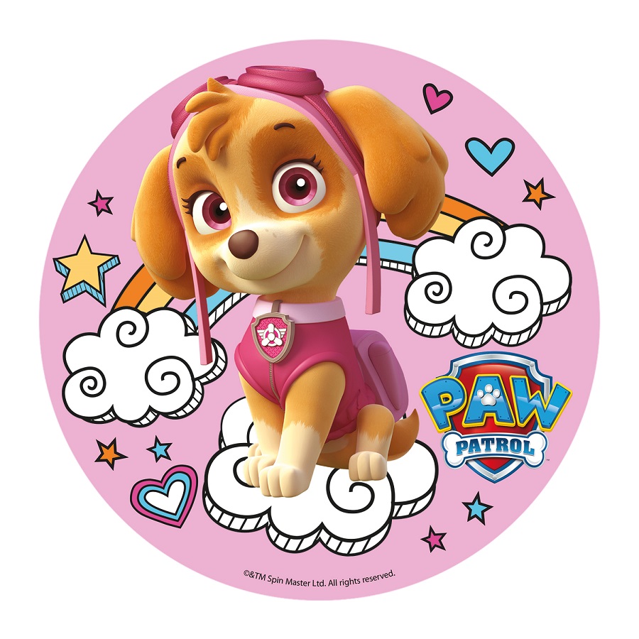 Eetbare taarttopper "SKYE PAW PATROL" 20 cm