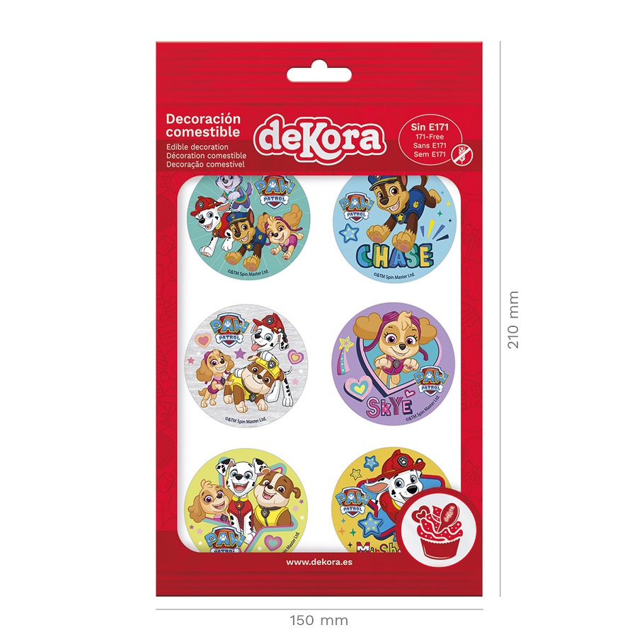 Eetbare taarttopper "PAW PATROL" 5,8 cm