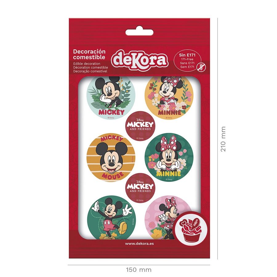 Eetbare taarttopper "MICKEY & MINNIE" 5,8 cm