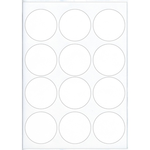 [98968] Enkele blattetiketten voor laserprinters, zelfklevend, blanco, rond 60mm