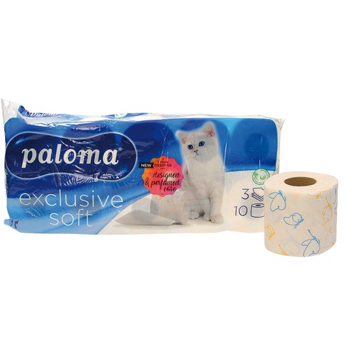 [95960] Toilettenpapier "Paloma Exclusive Soft Geparfumeerd & Bedrukt" 3 Laags.
