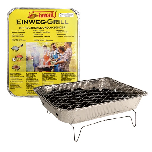 [95105] Wegwerp-grill met grillkolen en aansteker