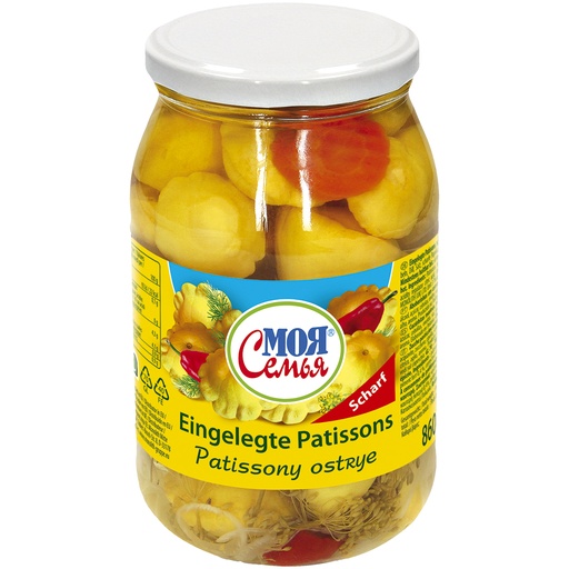 [37204] "Moja Semja" Patissons gemarineerd pikant 860 g