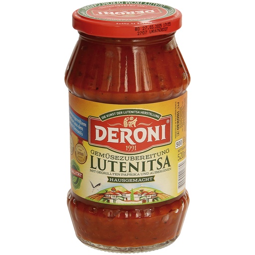 [41954] "Deroni" Lutenitsa met gegrilde paprika en aubergine 500 ml