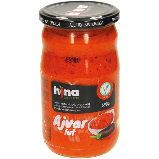 [41926] Овощное пюре "Ajvar", пикантное. Пастеризованный продукт.
