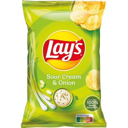 [82334] Картофельные чипсы "Lays Sour Cream and Onion" со сметаной и приправой из перца