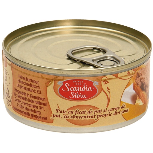 [34911] Brotbeleg met kippenlever en kippenvlees, met soja-eiwitconcentraat "Scandia - Pâté de poulet"