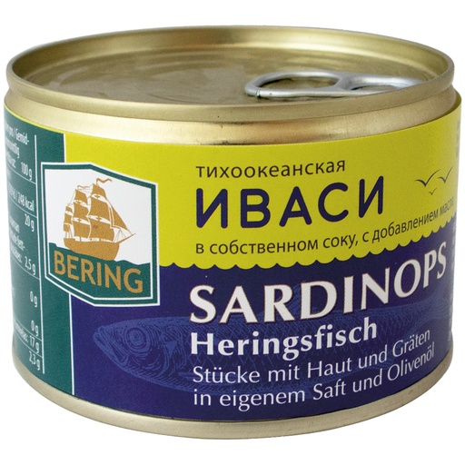 [31033] Иваси тихоокеанская - кусочки с кожей и костями в собственно