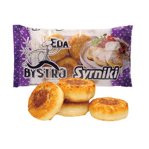 [73401] Kwarkgebakjes "Sirniki", voorgebakken, diepgevroren.