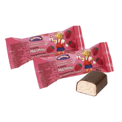 [04320] Verse kaasrepen met frambozensmaak, in cacao-houdende vetgla