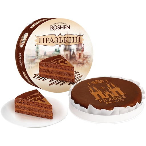 [05208] Taart "Praga" met roomvulling 25% en met chocoladecoating 25