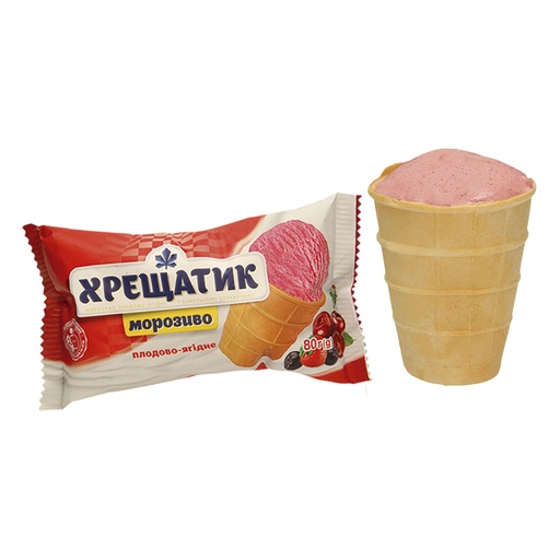 [04088] Мороженое плодово-ягодное Крещатик в вафельном стаканчике