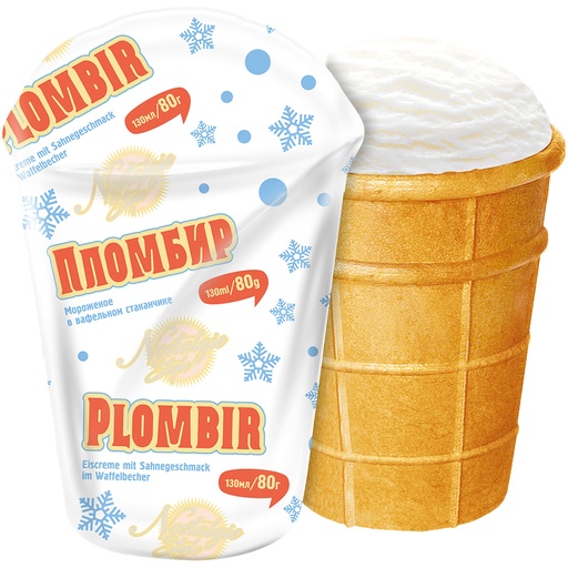 [04007] IJs met roomsmaken in een wafelbekertje "Plombir"