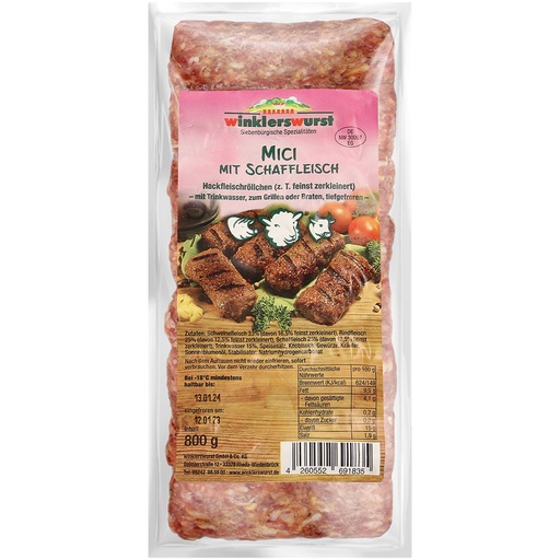 [00122] Gehaktrolletjes van varkens-, rund- en lamsvlees