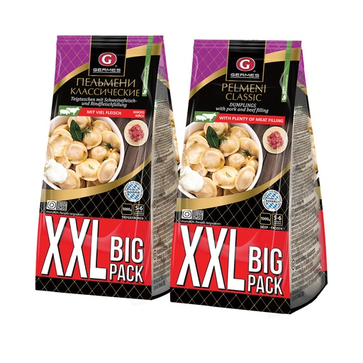 [02617] Deegwaren "Pelmeni Sibirskie XXL" met varkens- en rundvlees