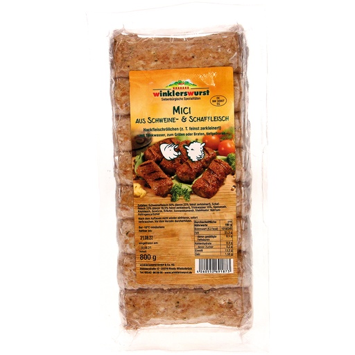 [00128] Mici van varkens- en schapenvlees, gehaktrolletjes (deels fi