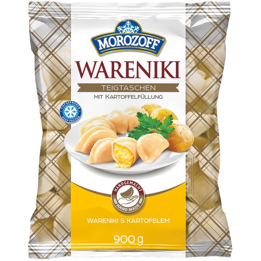 [02203] Вареники ручной работы с картошкой, свежезамороженные.