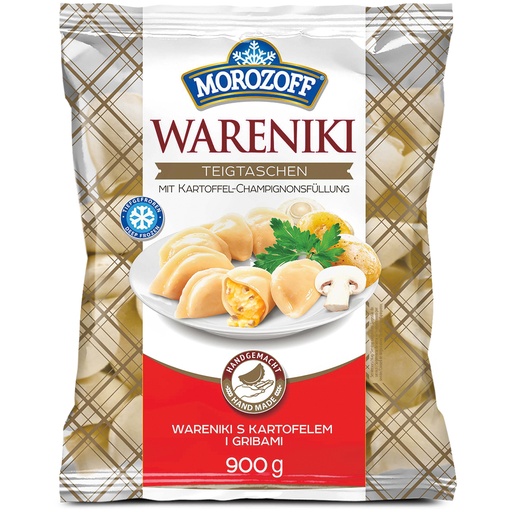 [02204] Deegwaren "Wareniki" handgemaakt met aardappel-champignonvul