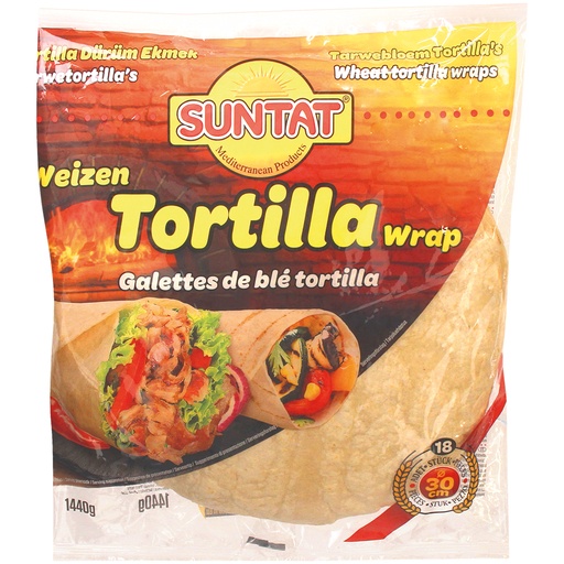 [02914] Tarwe meel tortillas "Dürüm", 30cm, 18 stuks