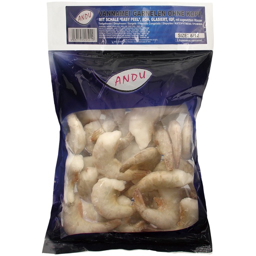 [01193] Vannamei garnalen zonder kop, met schil, "easy peel", rauw,