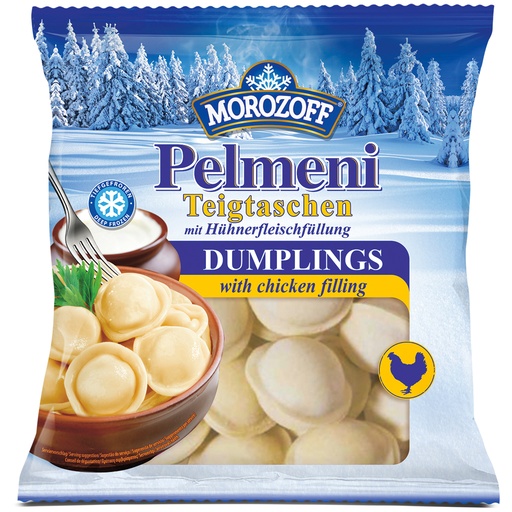 [02248] Deegwaren "Pelmeni Morozoff" met kipvleesvulling, diepgevr.