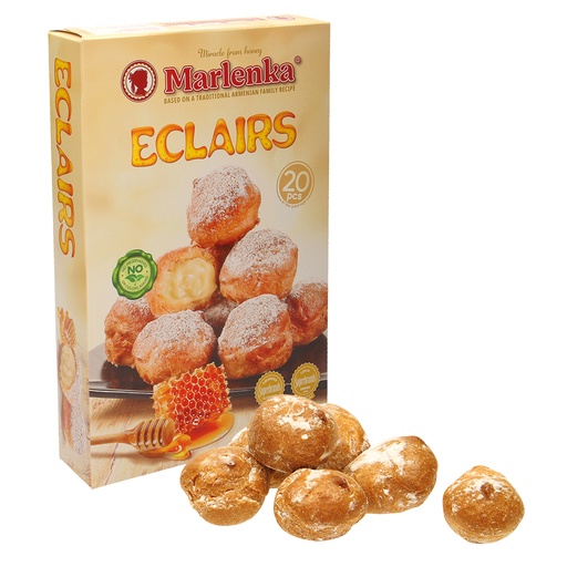 [05435] Bladerdeeggebak "Eclairs" met 70% roomvulling, met 0,9% honing, diepgevroren