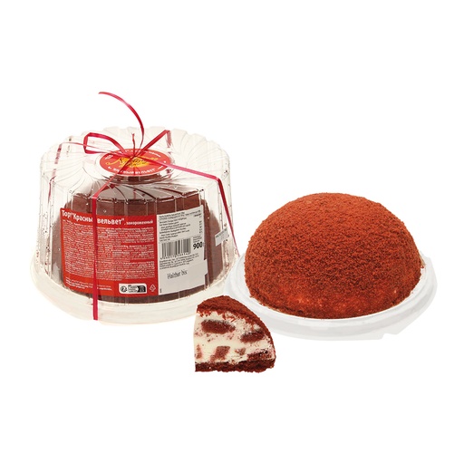 [05495] Kuppeltorte "Red Velvet" met 24% roomkaascrème en 24% witte crèmebereiding, diepgevroren