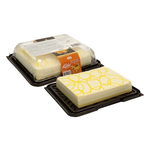 [05392] Fijne crème met mandarijn en citroensapbereiding op biscuitdeeg, diepgevroren