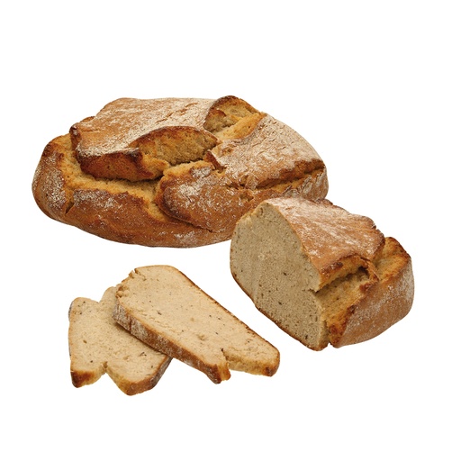 [02809] Rustiek brood Rogge-wheat mengbrood om af te bakken, diepgevroren