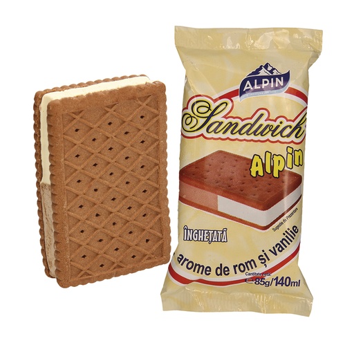 [04154] IJs met vanille- en rum smaak tussen twee cacao houdende koe