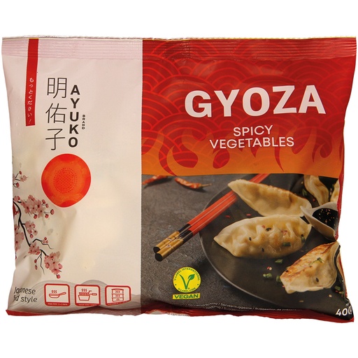 [02547] Vegan deegwaren met pittige groentenvulling, voorgekookt en diepgevroren "Gyoza"