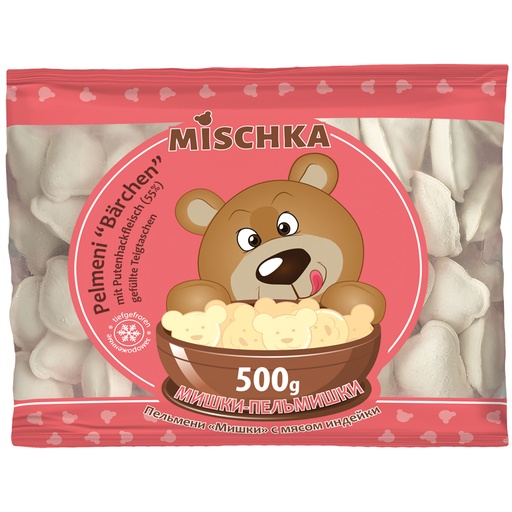 [02006] Pelmeni "Bärchen" – met kalkoengehakt (55%) gevulde deegzakjes, diepgevroren