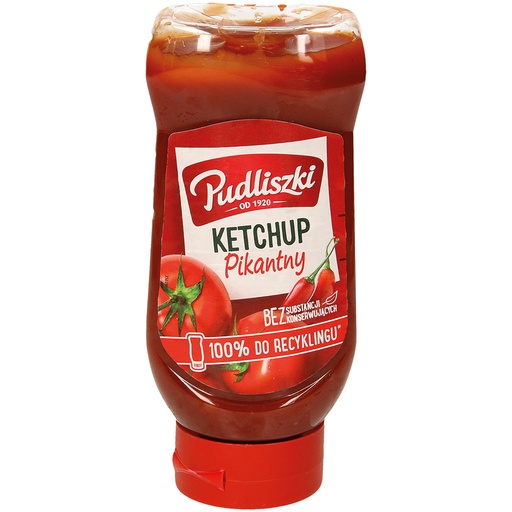 [43702] Pittige tomatenketchup. Gepasteuriseerd product.
