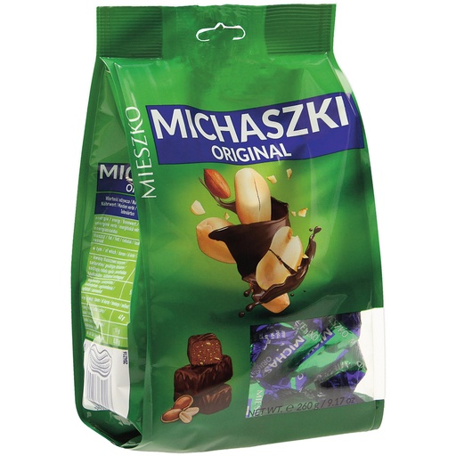 [92922] "MICHASZKI ORIGINAL" Geparfumeerde pinda snoep in een chocoladeachtige vetglazuur.