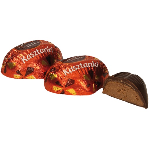 [91959] Pralines "Kasztanki" met cacao-houdende vulling (57%) met wafels.