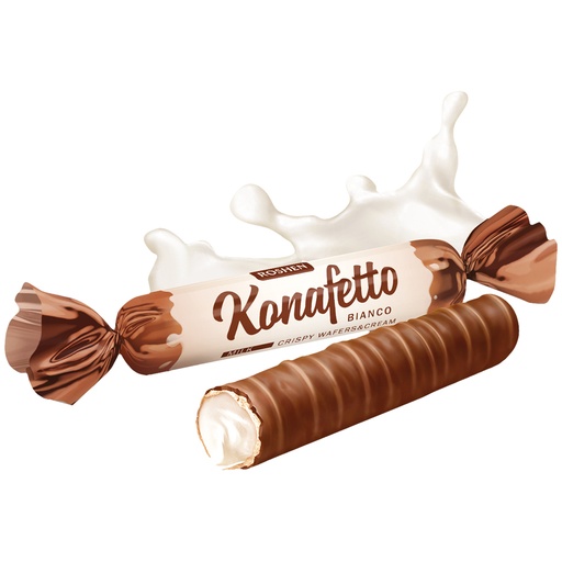 [91789] Wafelrolletjes "Konafetto bianco" met een crèmevulling met m
