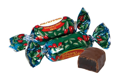 [91551] KO Gelee-Konfekt met berberis-smaak in cacao-vetglazuur