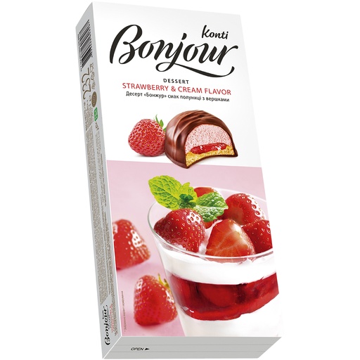 [92230] Десерт "БОНИФАЙi" вкус клубники со сливками.