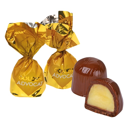[91929] Schokokonfekt "Gouden Advocaat" met eierlikeurvulling. Bevat alcohol!