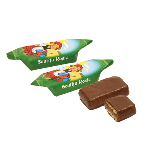 [91697] "Scufita Rosie" wafelsnede in cacao-houdende vetglazuur