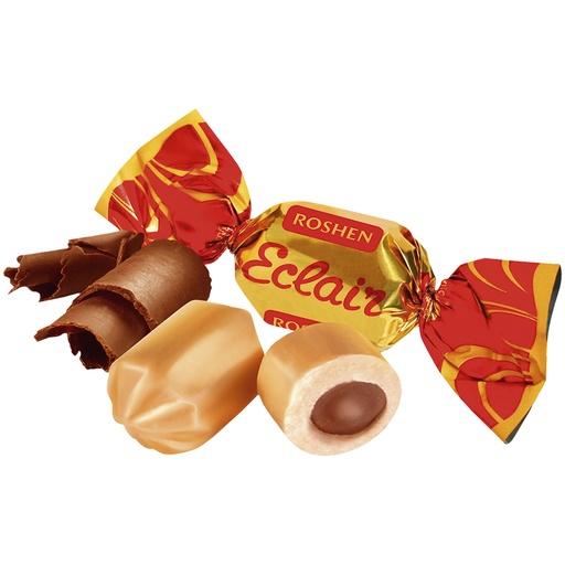 [87214] "Eclair" gevulde Karamel met een vulling met cacao-smaak.
