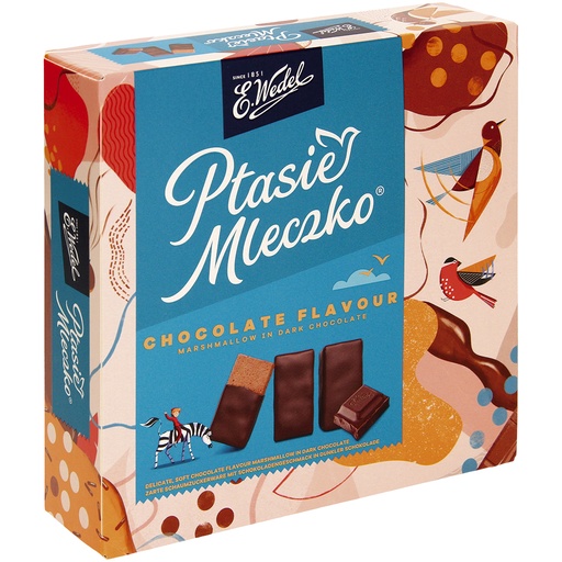 [84918] "Ptasie Mleczko Czekoladowe" Zachte schuimzoetwaren met chocoladesmaak in pure chocolade